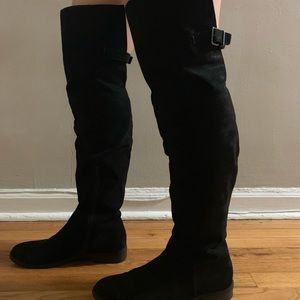 Over the knee black boots